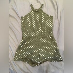 Old Navy Polk Dot Romper [Girls S | Olive Green & White]